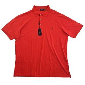 Polo Ralph Lauren 100% Cotton Polo Shirt Men's 2XLT Flesh Pony Classics Red NEW